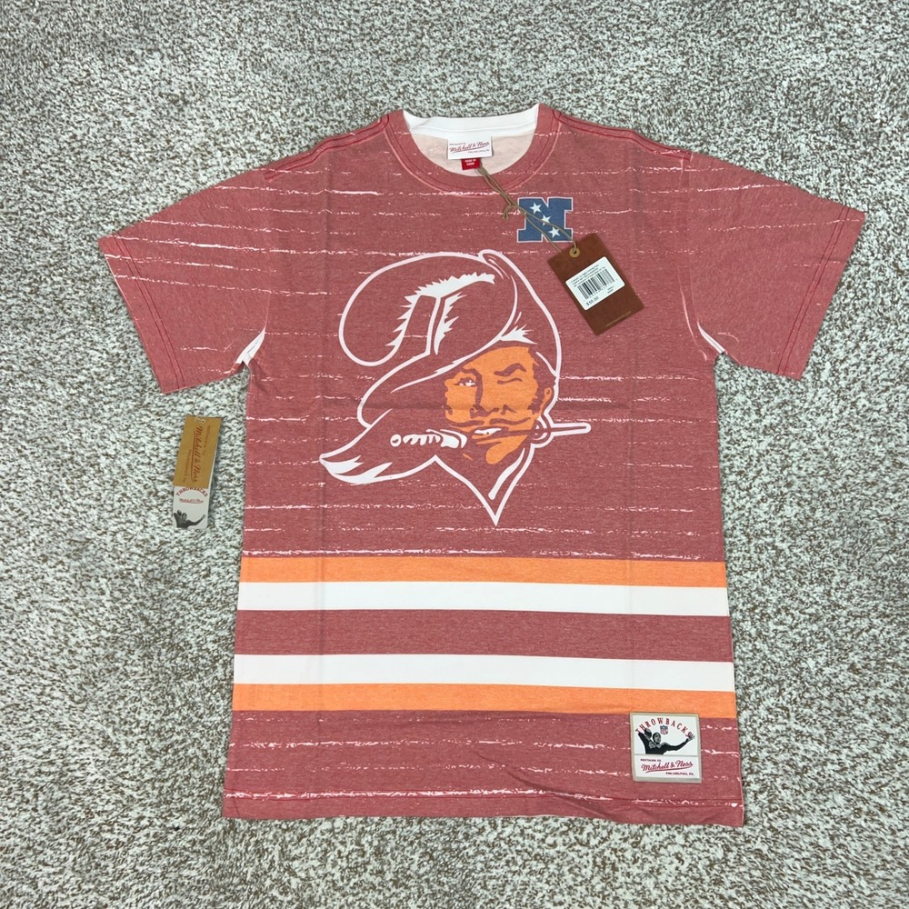 Tampa Bay Buccaneers Shirt Mens Small Red Mitchell Ness Sport Retro Football NFL